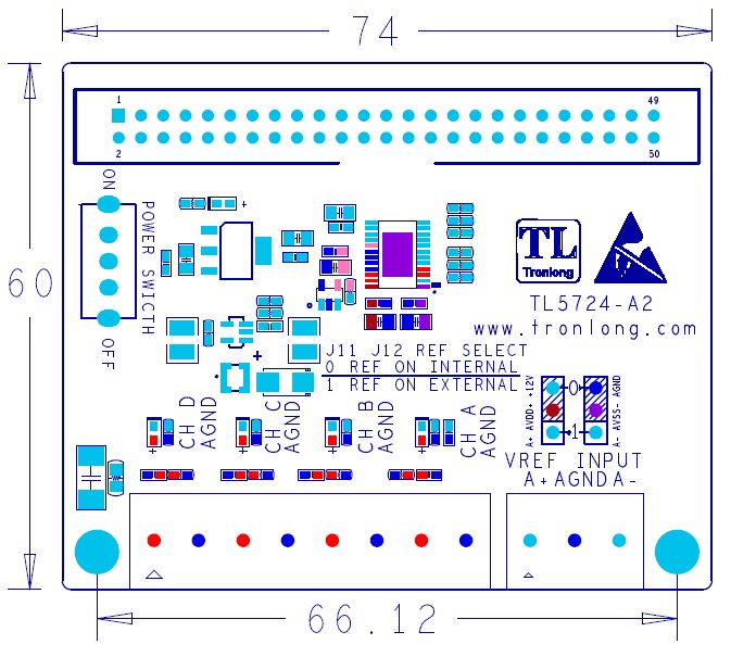 TL5724-A多通道DA模块机械尺寸图